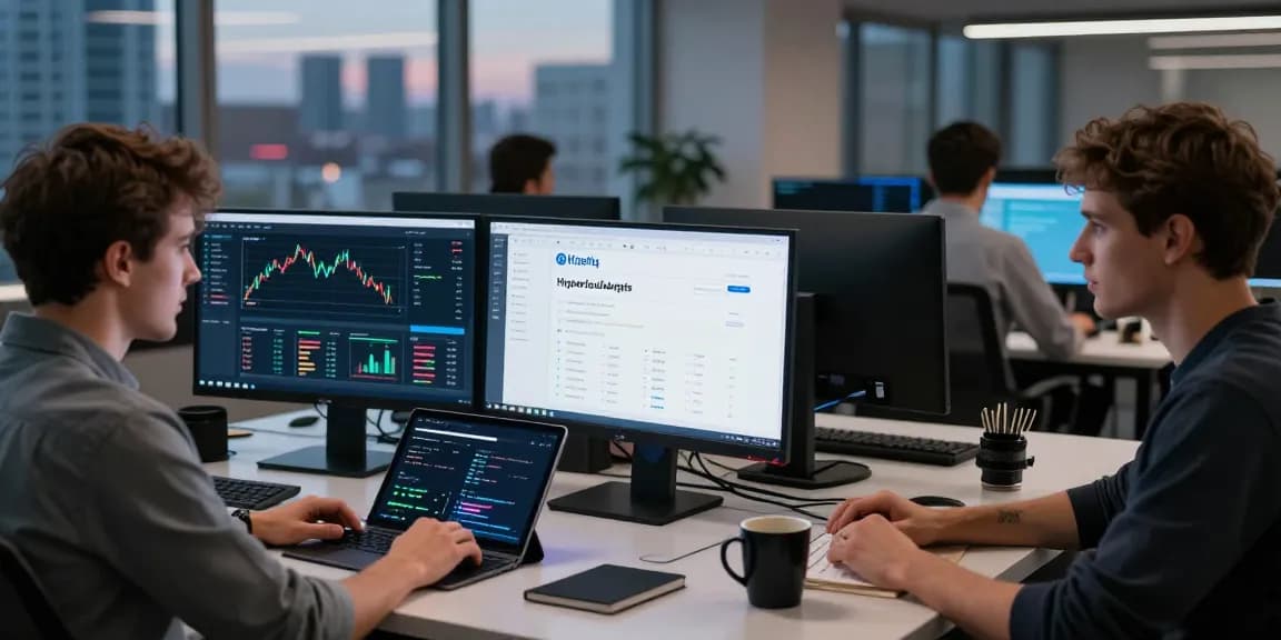 Kinetiq Hyperliquid trading workspace showcasing collaborative digital finance technology.