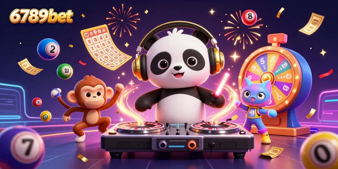 Experience the excitement of 6789bet in a vibrant 3D lottery and casino-themed illustration.