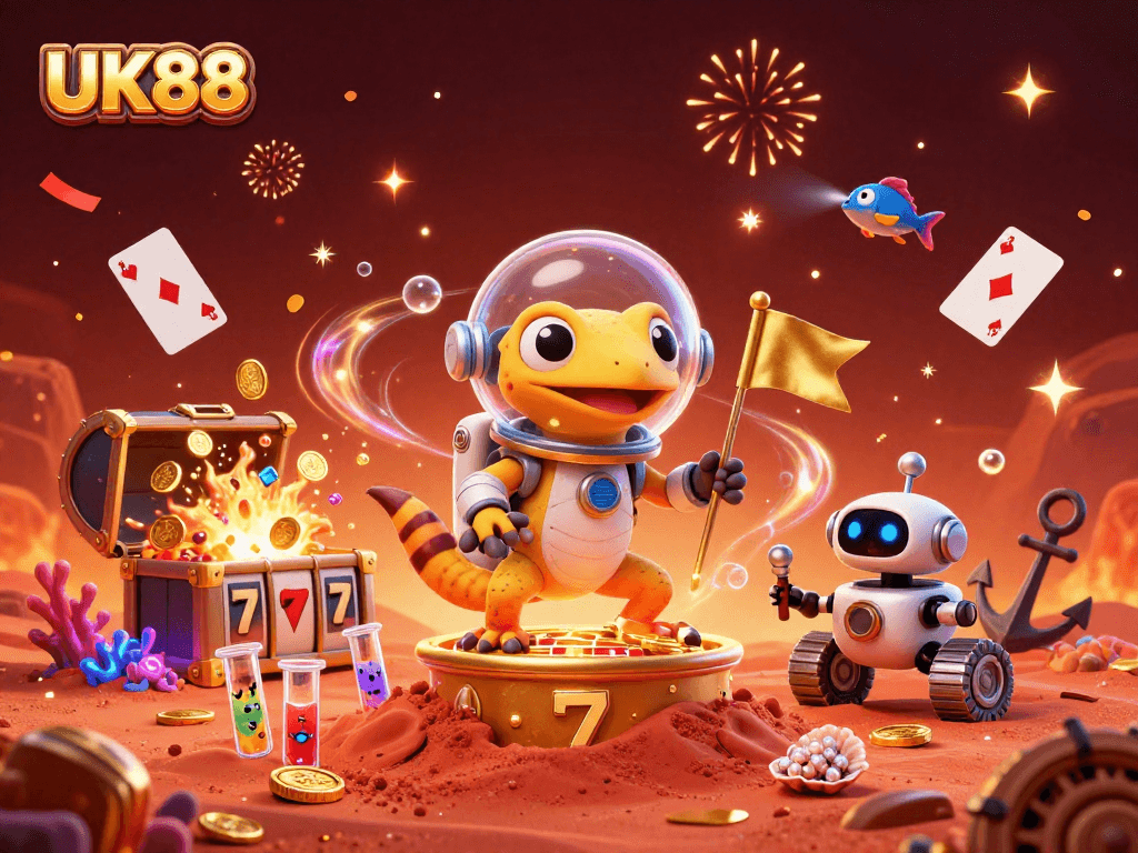 Experience thrilling gaming adventures with UK88 at a vibrant Martian casino.