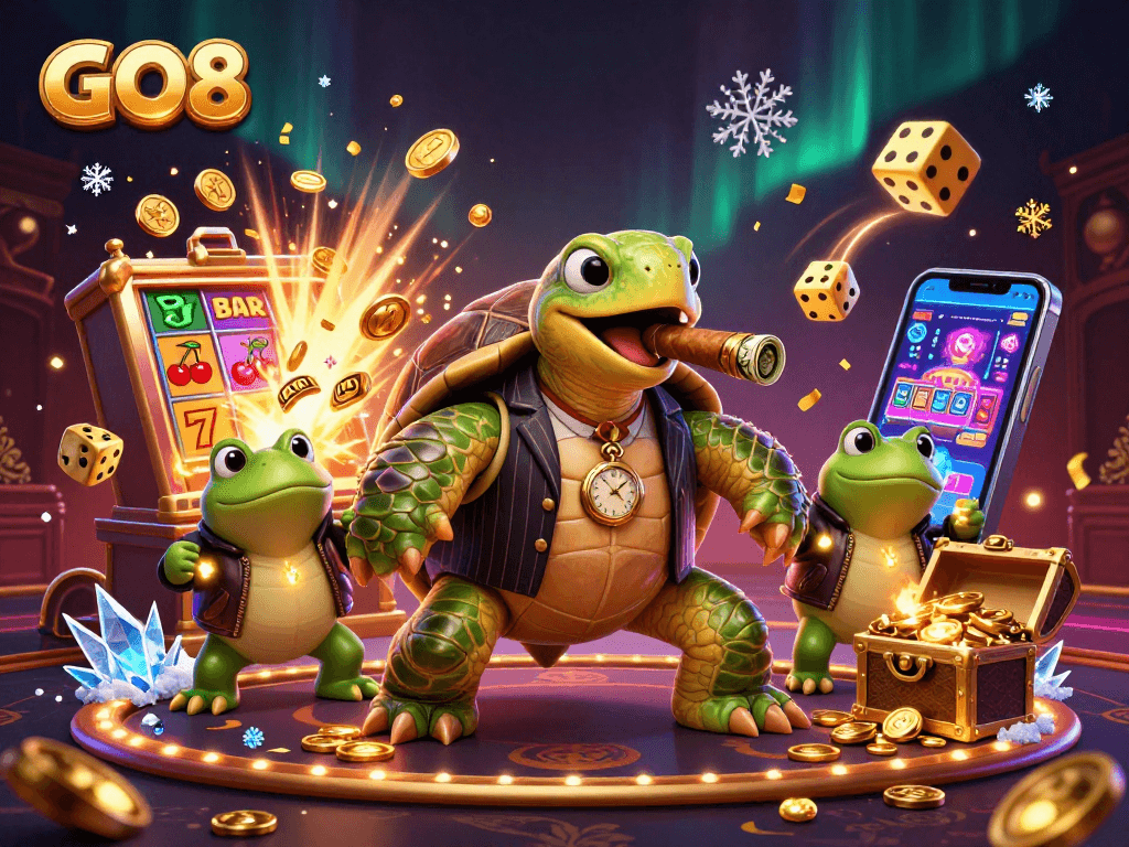 Experience exciting gameplay at GO8 with a vibrant casino scene featuring engaging characters and winning symbols.