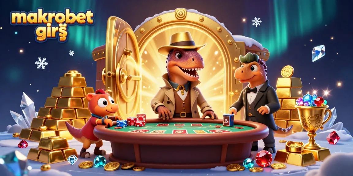 Makrobet giriş ile blackjack masasında şaşkın bakışlarda bir dinozor, yüksek değerli oyun unsurları ile çevrili.