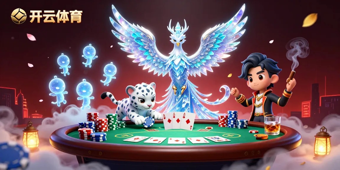 Enhance your betting experience with 开云体育's vibrant online casino featuring a playful snow leopard and an ice phoenix.