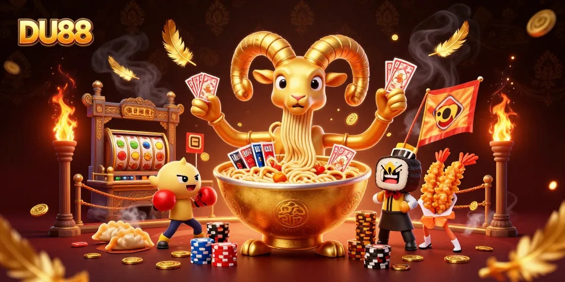 Engage with DU88's thrilling casino experience featuring unique gambling characters and vibrant elements.