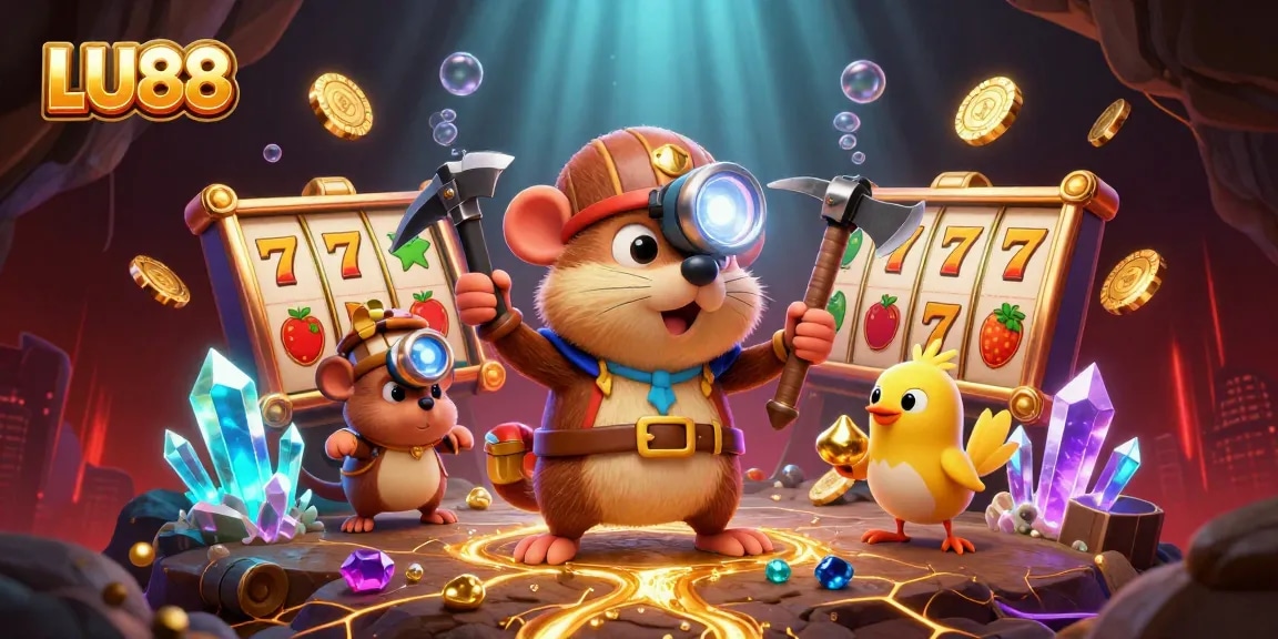 LU88 highlights thrilling jackpot action in a vibrant casino treasure hunt scene.