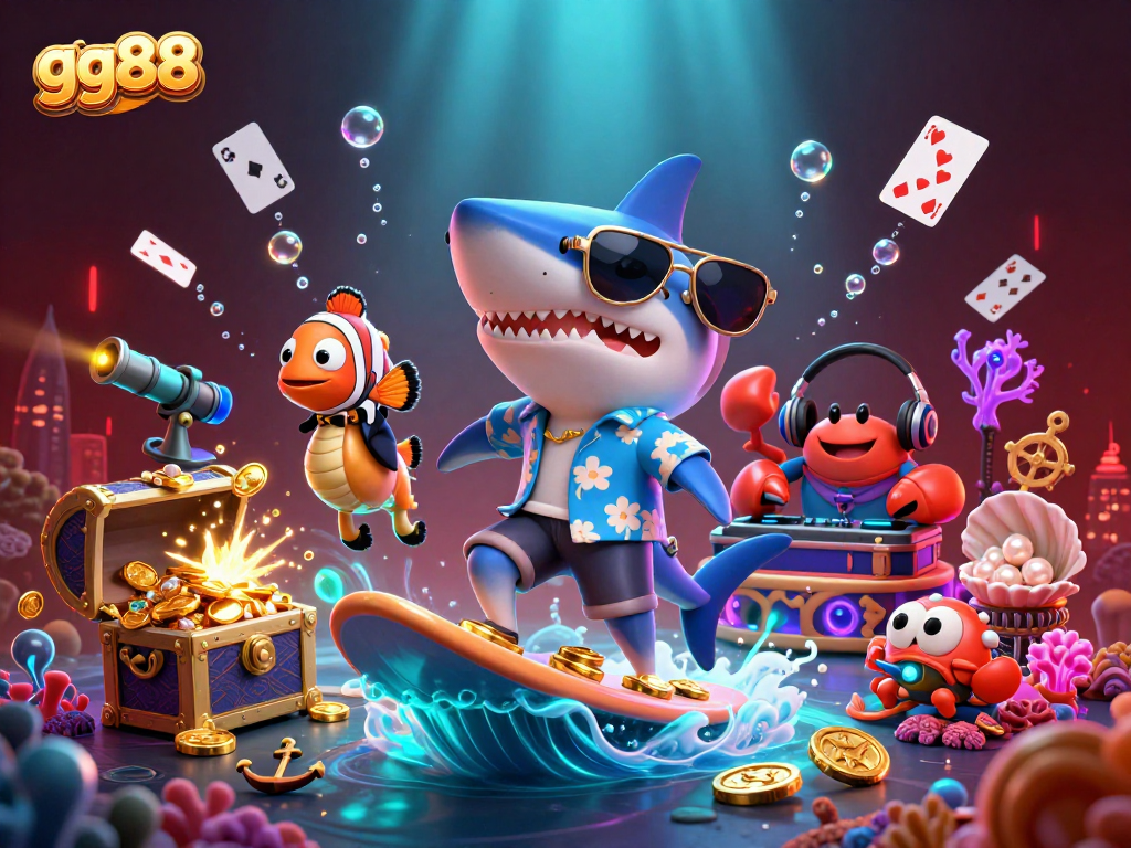 Experience winning excitement with gg88 at this vibrant underwater casino scene.