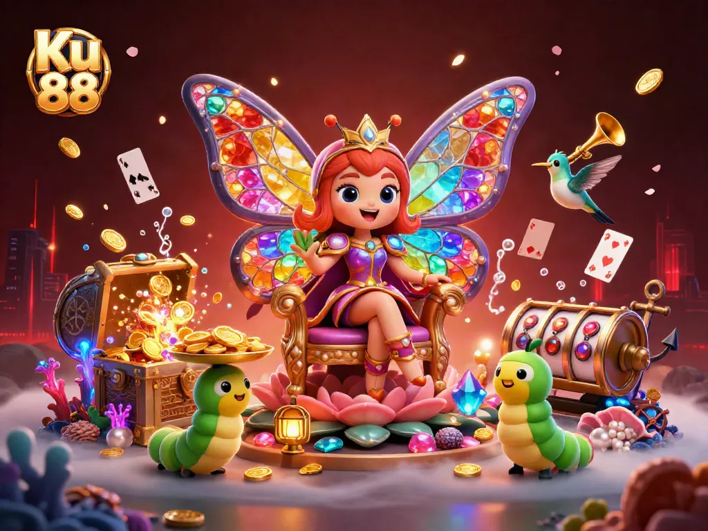 Experience thrilling gaming opportunities with Ku 88, featuring captivating characters and vibrant casino elements.