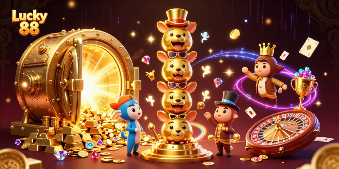 Experience the thrill of Lucky 88 with a vibrant casino scene filled with dynamic treasures.