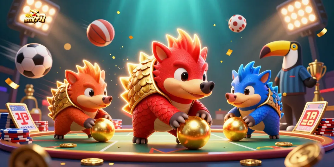 Engage with sm777ph's thrilling casino experience featuring lively pangolins in a vibrant gaming environment.