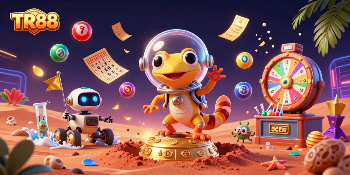 Play exciting games at TR88 with vibrant colors and casino-themed elements in a dynamic scene.