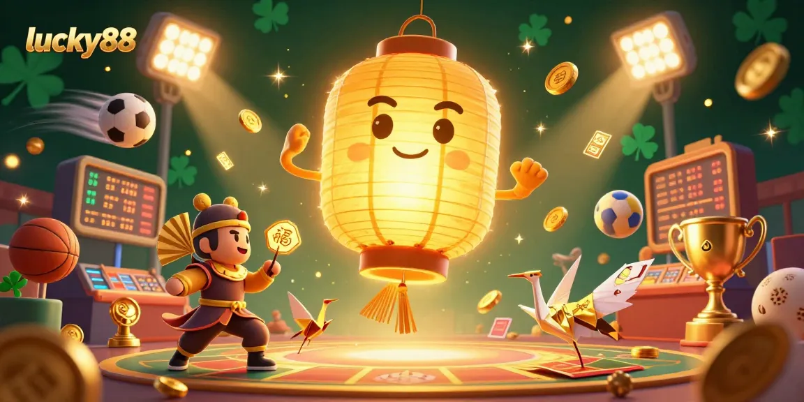 Experience thrilling winnings with lucky88 in a dynamic casino scene showcasing sports elements and cultural symbols.