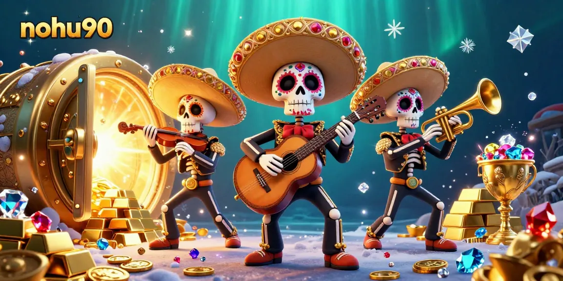 Engage with exciting nohu90 games featuring colorful mariachis, gold treasures, and a lively casino atmosphere.