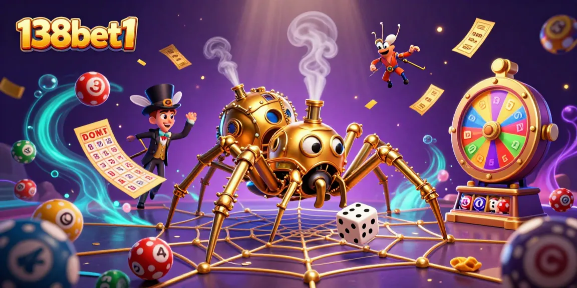 Win big at 138bet1 with an exciting 3D casino illustration featuring dynamic game elements.