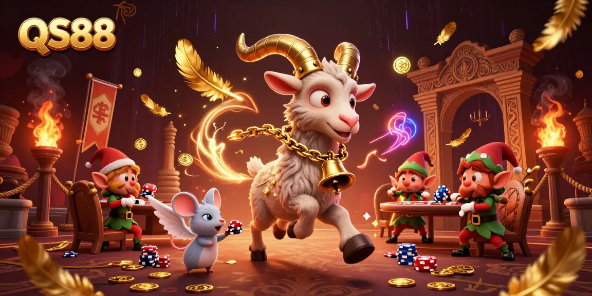 Experience thrilling gaming at QS88 with cartoon characters in a dynamic casino scene filled with excitement.