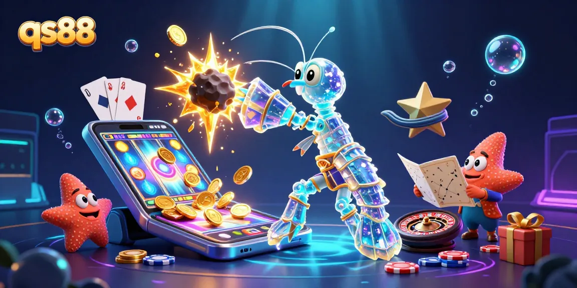 Experience excitement with qs88 as vibrant 3D characters explore casino treasures amidst a cosmic adventure.