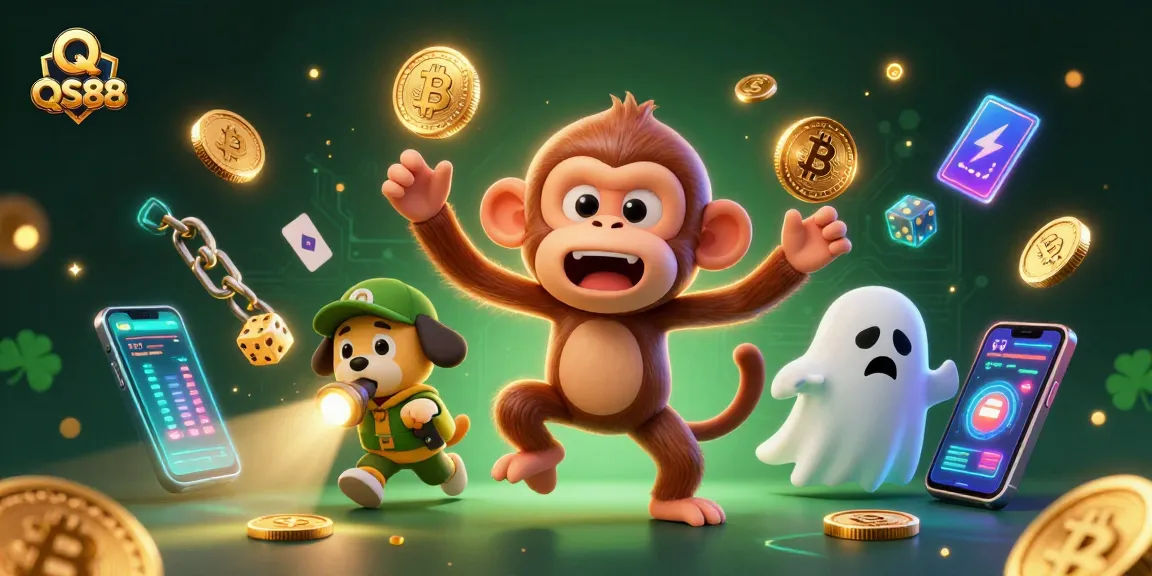 Engage in thrilling gameplay with QS88 at a vibrant haunted casino, featuring crypto and gambling elements.