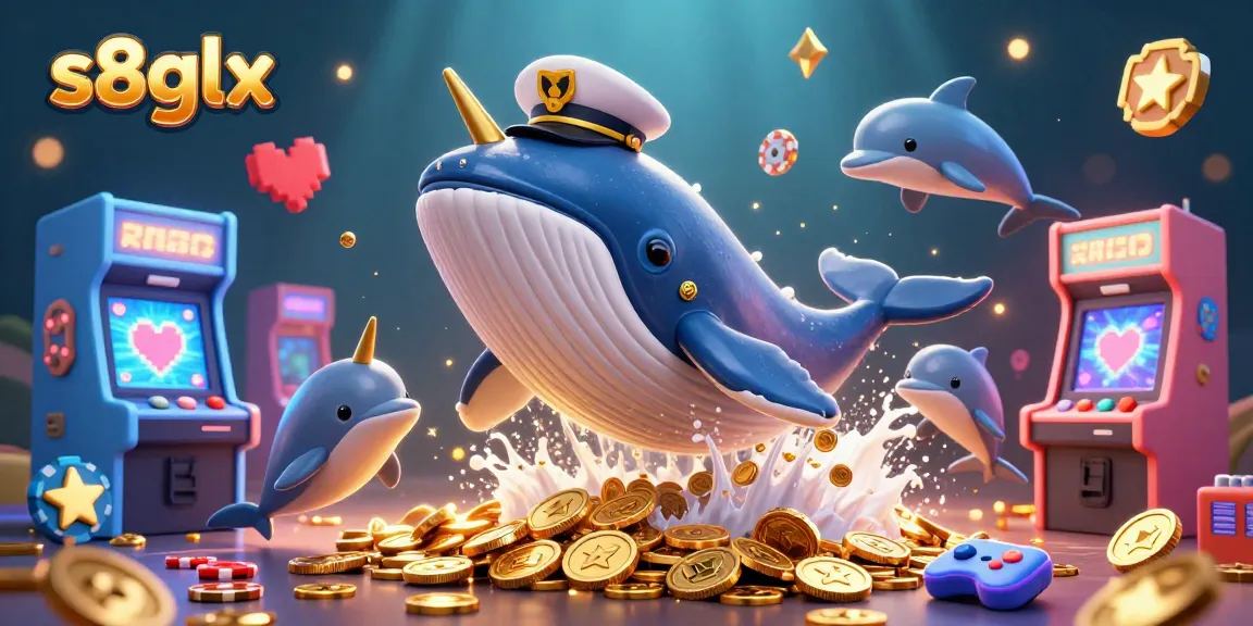 S8glx offers thrilling casino excitement amid an underwater scene featuring a giant whale and playful dolphins.