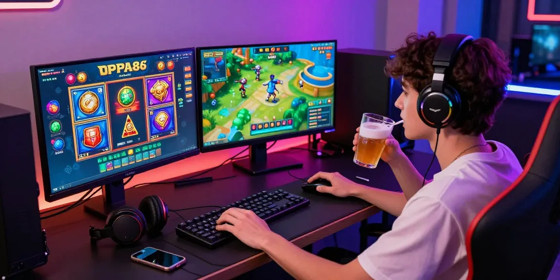 Enjoying OPPA86 link in a vibrant online gaming setup with exciting slot graphics.