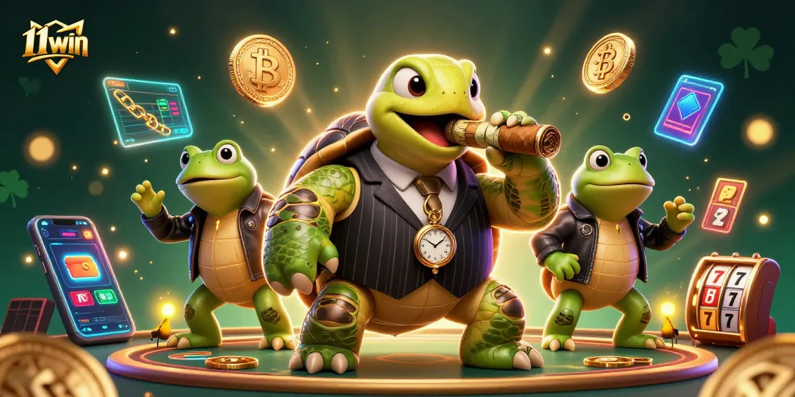 Engage in exciting gameplay at 11WIN with a dynamic casino scene featuring vibrant 3D characters.