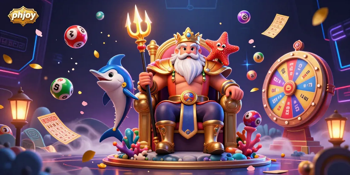 Engage with vibrant lottery excitement at phjoy with Neptune, samurai, and colorful casino elements.
