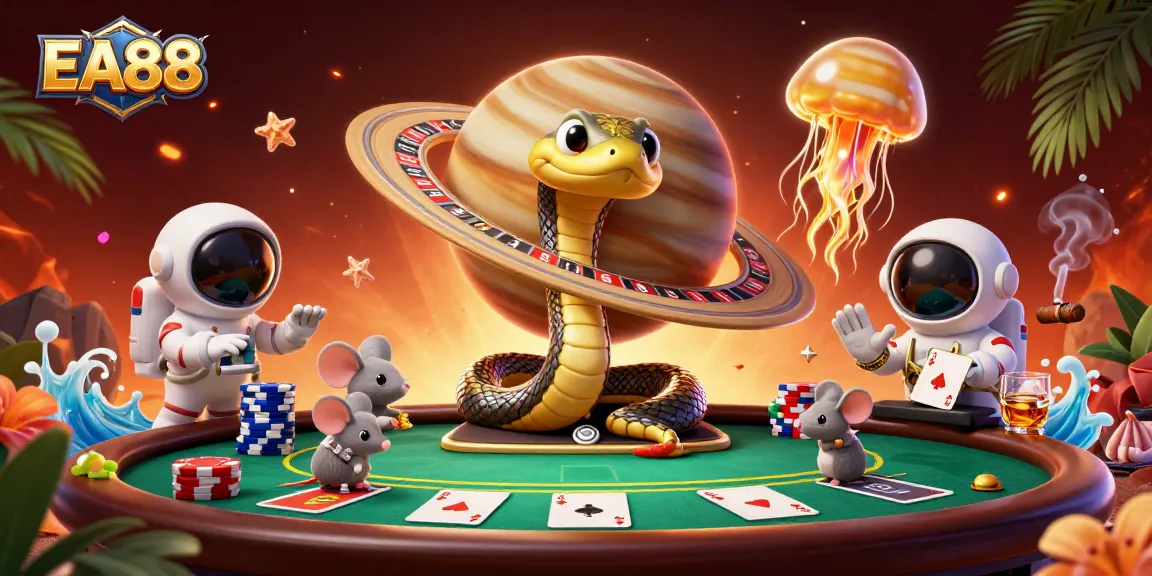 Experience EA88's thrilling cosmic casino gameplay with vibrant characters and dynamic elements.