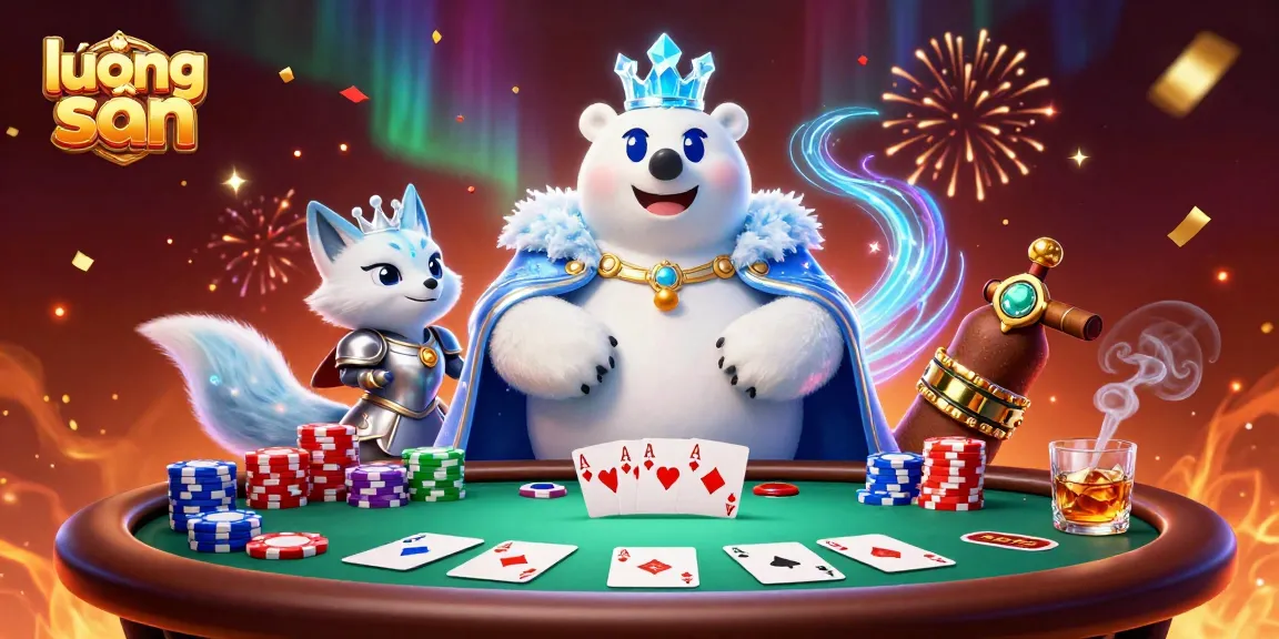 Experience vibrant lương sơn gaming action with colorful poker elements and dynamic characters.