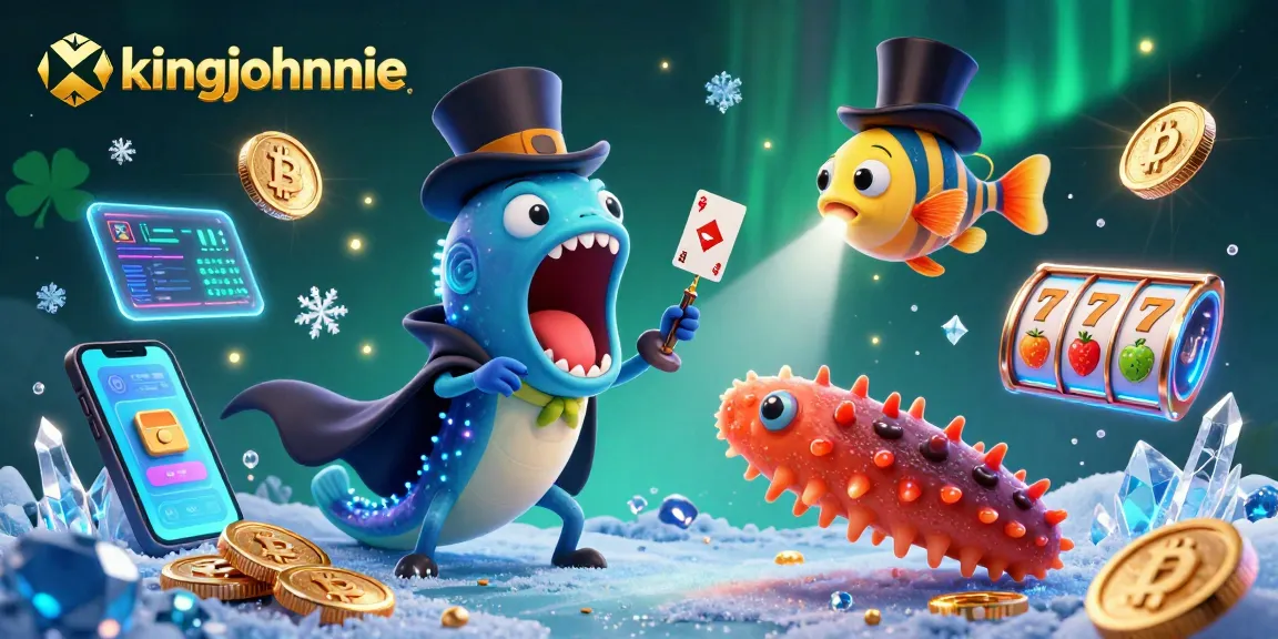 Experience magic with kingjohnnie's casino-themed 3D adventure featuring vibrant sea creatures.