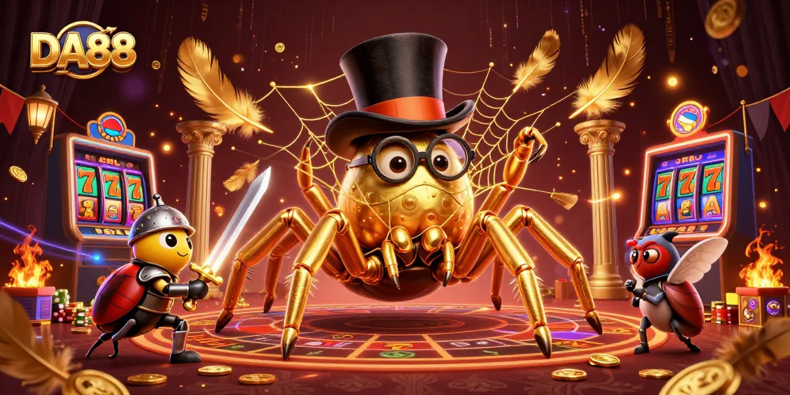 Engage with DA88's thrilling casino world featuring animated chaos and vibrant characters.