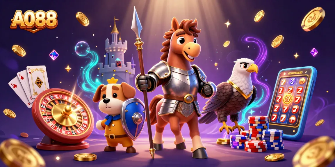 Experience thrilling games at AO88 with captivating characters and vibrant casino elements.