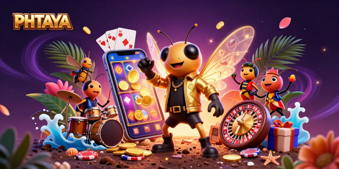 PHTAYA brings excitement with a buzzing cicada rock star and vibrant slot game action.